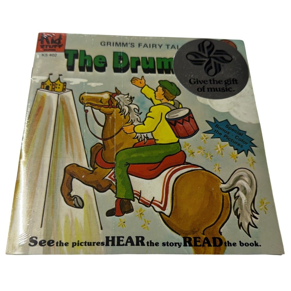 Kid Stuff Records The Drummer Grimms Fairy Tale 7" Vinyl & Book KS 402 Sealed